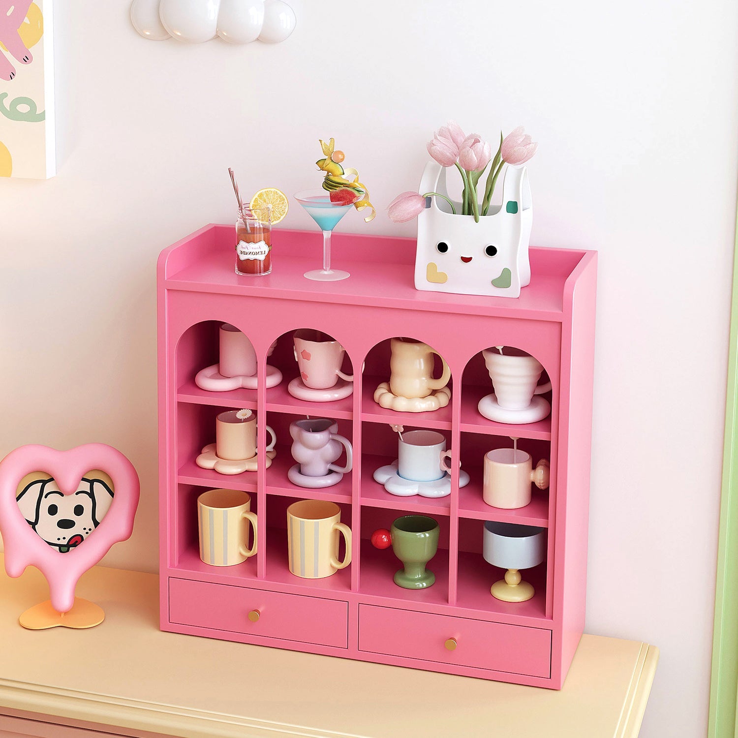 Japanese-inspired mug rack