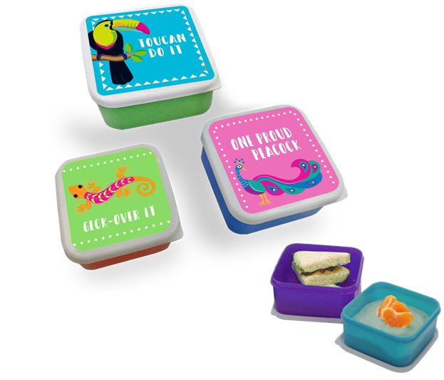 Tropical Stackable Meal Containers (4pcs)