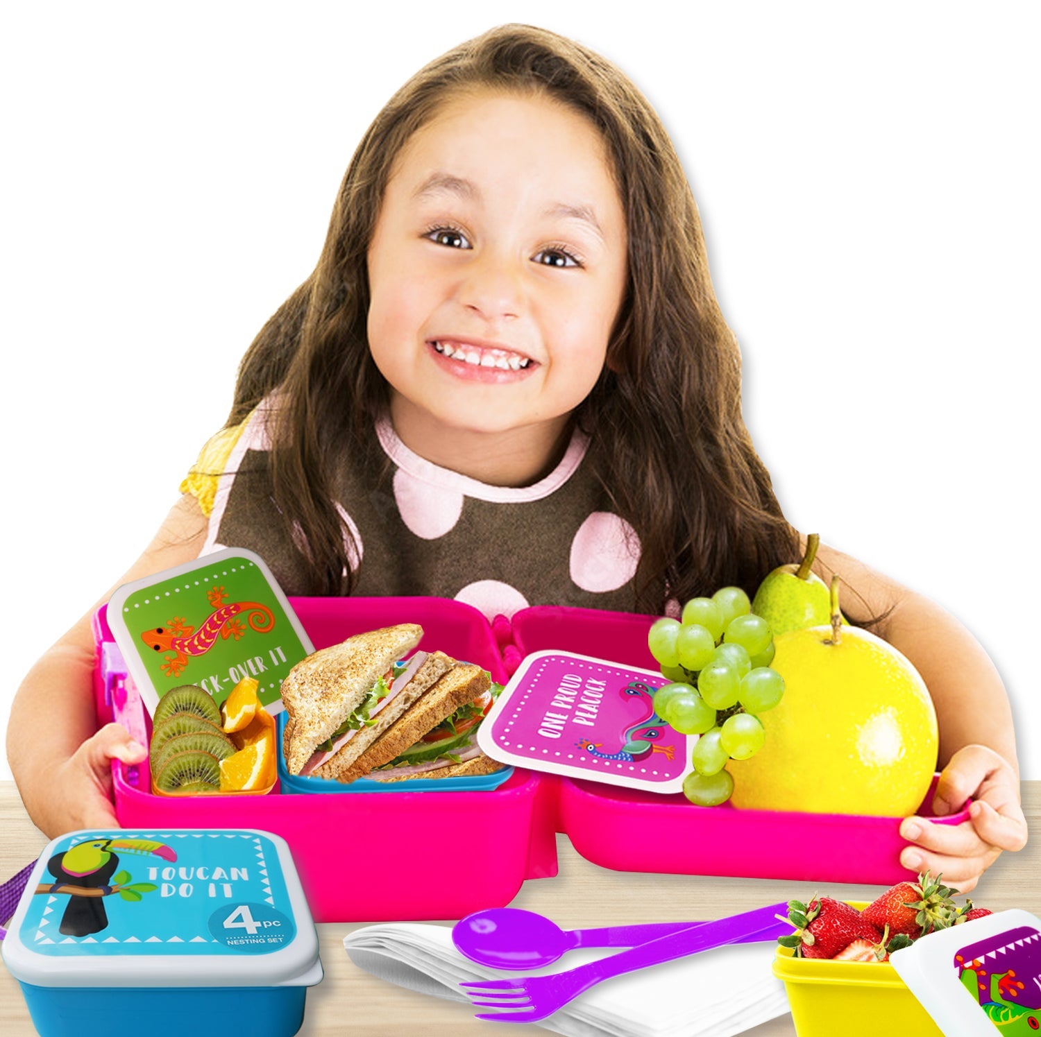 Tropical Stackable Meal Containers (4pcs)