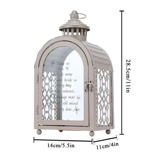11'' High Memorial Remembrance Lantern (Grey, Without Candle)